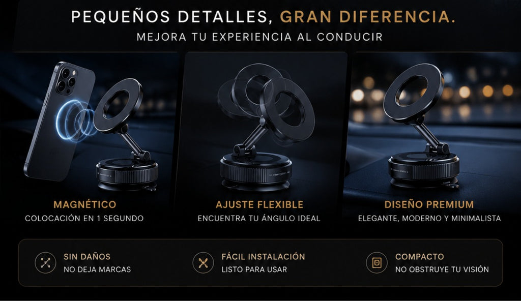 Soporte Magnético Premium para Auto – Black Edition