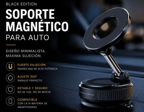Soporte Magnético Premium para Auto – Black Edition